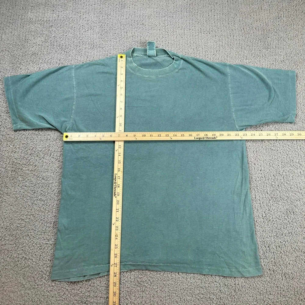 90s Vintage GAP T Shirt Made in USA Mens M Blue Teal Washed Casual Basic Tee